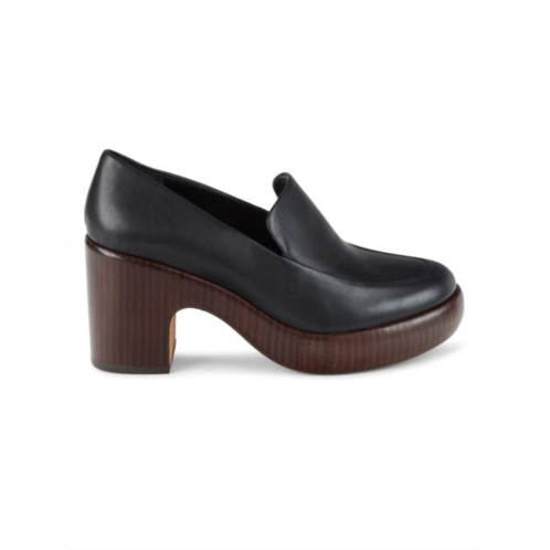 Vince Narissa Leather Heeled Loafers