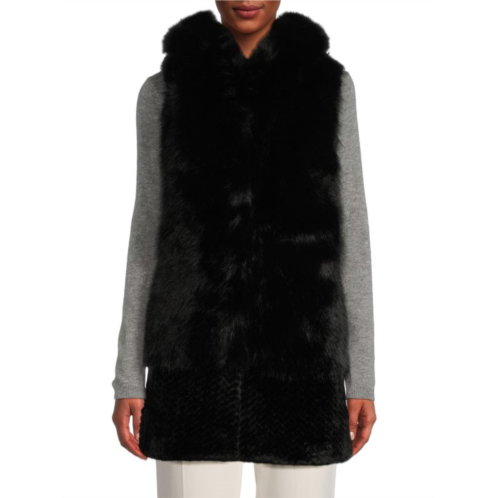 BELLE FARE Faux Fur Hooded Vest