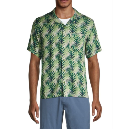 Onia Convertible Palm Frond Camp Shirt
