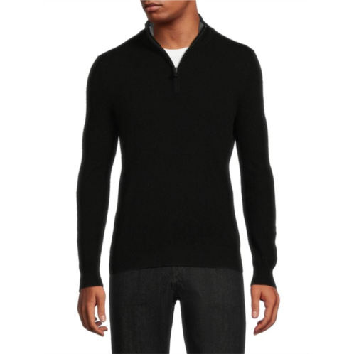Saks Fifth Avenue Essential 100% Cashmere Quarter Zip Sweater