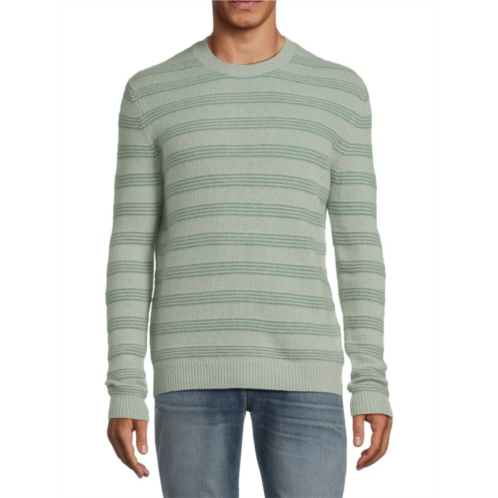 Saks Fifth Avenue Striped 100% Cashmere Crewneck Sweater