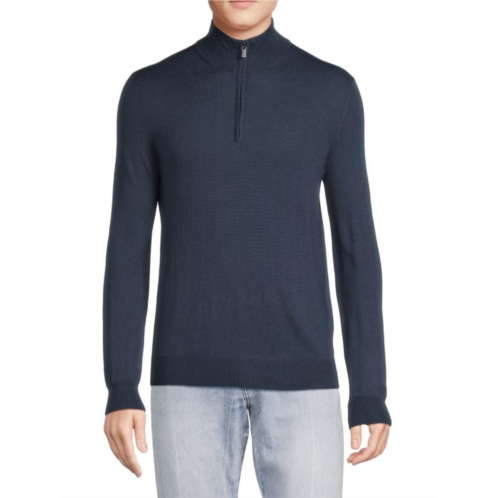 Saks Fifth Avenue Essential Merino Wool Blend Quarter Zip Sweater