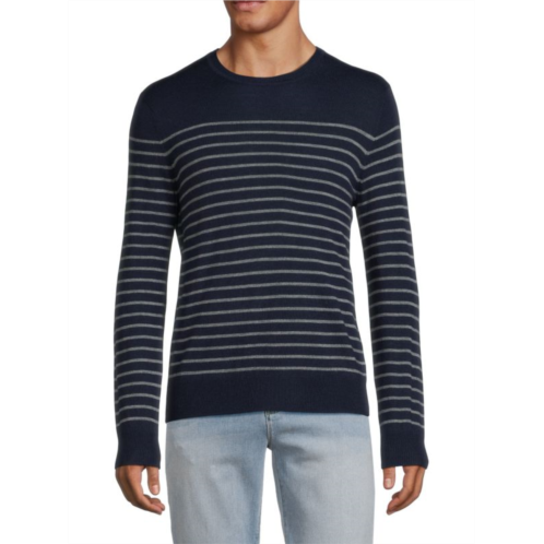 Saks Fifth Avenue Merino Wool Blend Stripe Crewneck Sweater