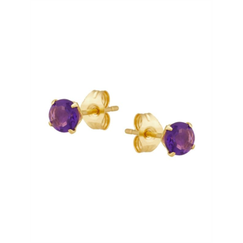 Saks Fifth Avenue 14K Yellow Gold & Amethyst Stud Earrings