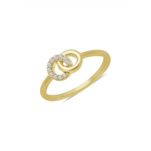 Verifine Demi Fine Myra 18K Goldplated Sterling Silver & 0.08 TCW Diamond Interlocking Ring