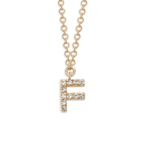 Saks Fifth Avenue 14K Yellow Gold & 0.04 TCW Diamond Letter Pendant Necklace