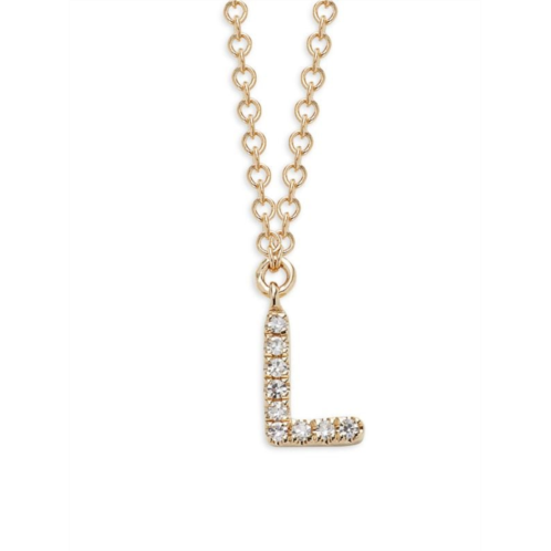 Saks Fifth Avenue 14K Yellow Gold & 0.04 TCW Diamond Letter Pendant Necklace