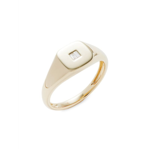 Saks Fifth Avenue 14K Yellow Gold & 0.03 TCW Diamond Signet Ring
