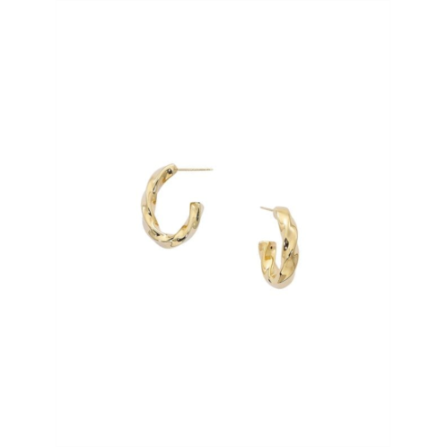 Saks Fifth Avenue 14K Yellow Gold Twist Half Hoop Earrings
