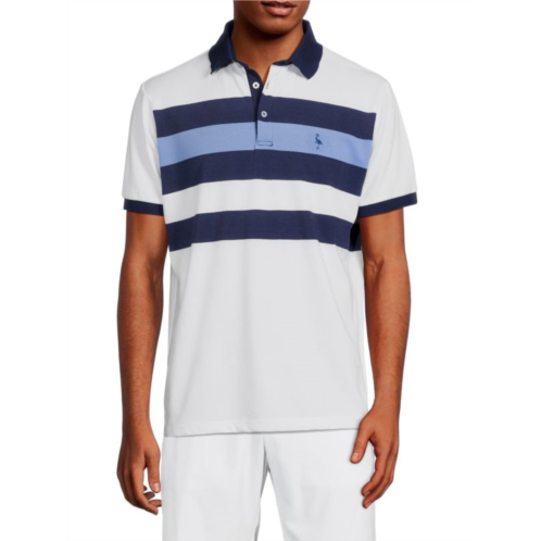 TailorByrd Engineered Striped Contrast Polo