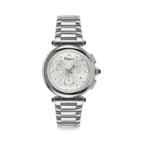 FERRAGAMO 42MM Stainless Steel Chronograph Bracelet Watch