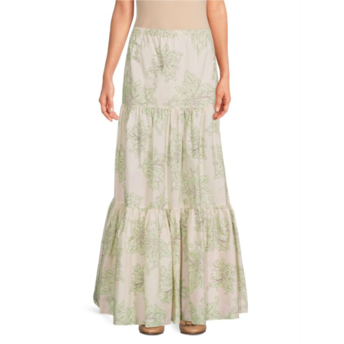 PINKO Dignity Floral Tiered Skirt