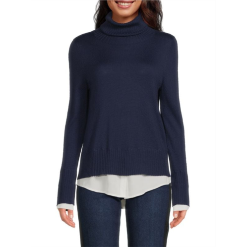 Saks Fifth Avenue Ribbed Merino Wool Blend Turtleneck Sweater