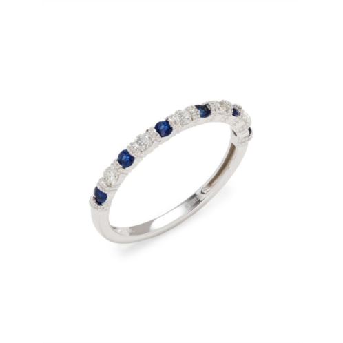 Saks Fifth Avenue 14K White Gold, 0.17 TCW Diamond & Sapphire Ring