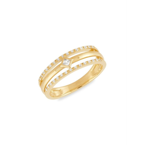 Saks Fifth Avenue 14K Yellow Gold & 0.14 TCW Diamond Multi Band Ring