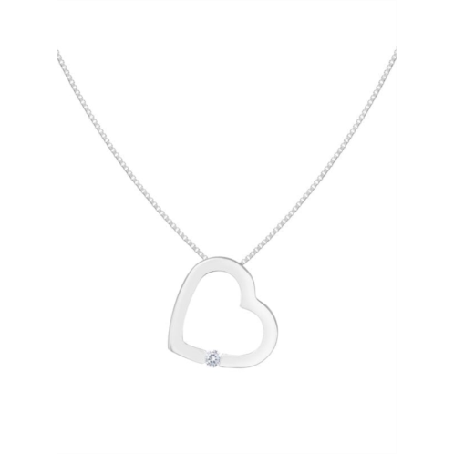 Masako 14K White Gold & 0.03 TCW Diamond Heart Pendant Necklace