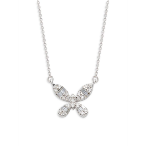 Saks Fifth Avenue 14K White Gold & 0.15 TCW Diamond Butterfly Pendant Necklace/16