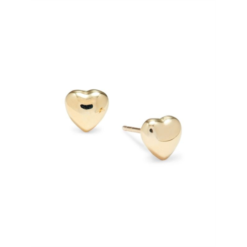 Saks Fifth Avenue 14K Yellow Gold Heart Shaped Stud Earrings