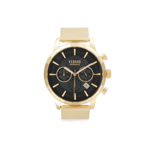 Versus Versace 46MM Ion Plated Goldtone Stainless Steel Chronograph Watch