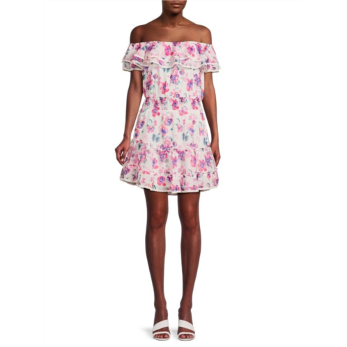 Allison New York Floral Off Shoulder Mini Dress