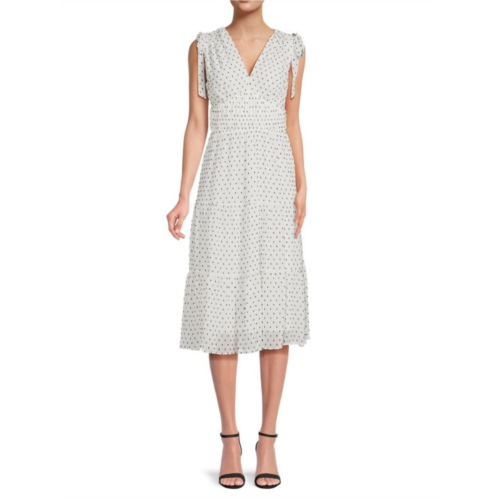 Julia jordan Swiss Dot Tiered Midi Dress