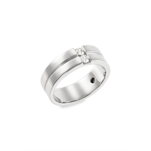 Saks Fifth Avenue 14K White Gold & 0.25 TCW Lab Grown Diamond Ridged Band Ring