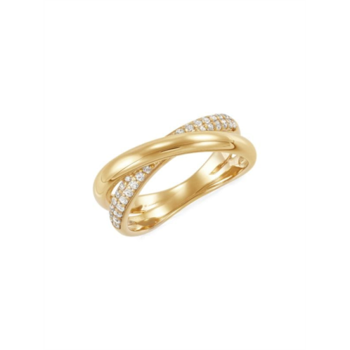 Saks Fifth Avenue 14K Yellow Gold & 0.25 TCW Lab Grown Diamond Crossover Ring