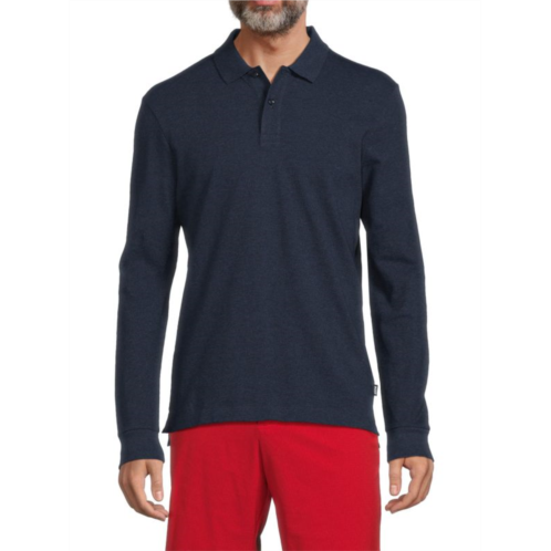 BOSS Pado Long Sleeve Heathered Polo