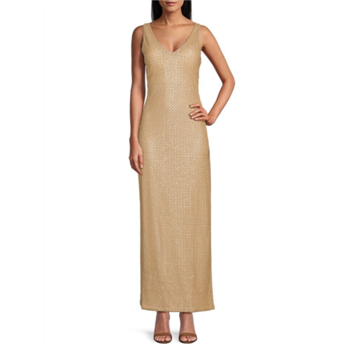 Donna Karan Sleeveless Sequin Gown