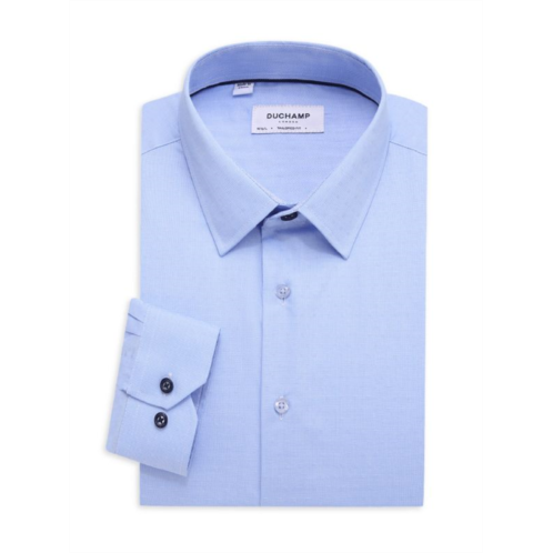 DUCHAMP LONDON Tailored Fit Herringbone Dress Shirt