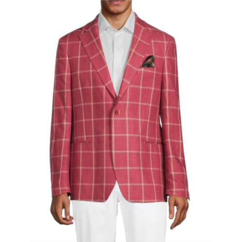 Tallia Windowpane Linen Blazer