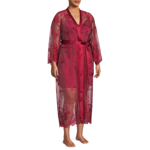 Rya Collection Plus Full Length Lace Robe