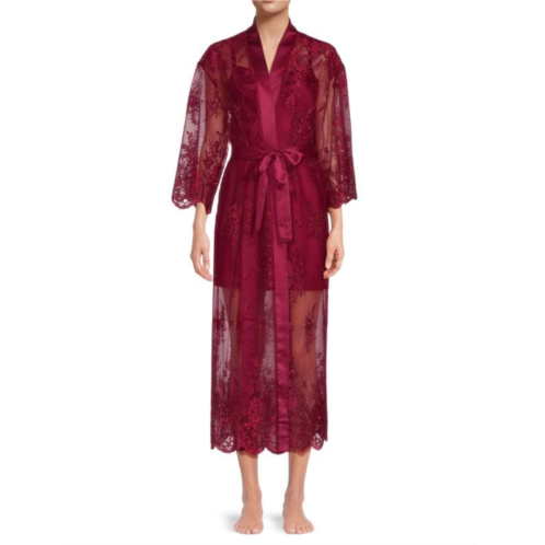 Rya Collection Floral Embroidered Sheer Maxi Robe