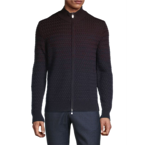 Corneliani Braided Degrade Wool Sweater