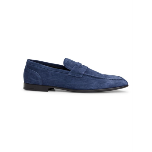 Bruno Magli Lauro Textured Suede Penny Loafers