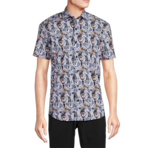 Bertigo Tropical Print Short Sleeve Shirt