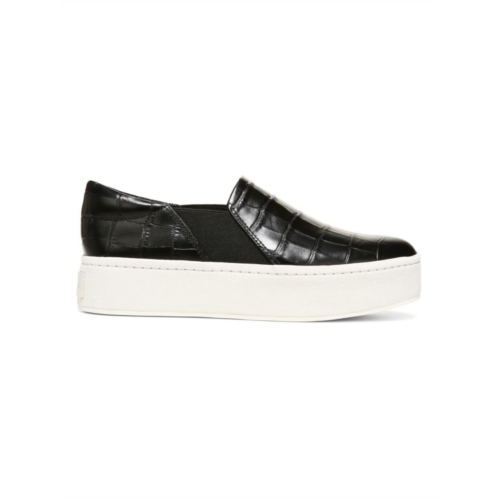 Vince Warren Croc Embossed Leather Slip-On Sneakers