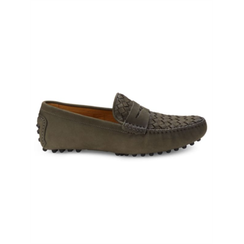 Saks Fifth Avenue Basketweave Suede Driving Loafers