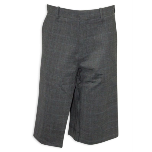 Balenciaga Check Tapered Cropped Trousers In Gray Wool