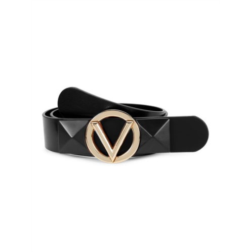 Valentino by Mario Valentino Mati Rockstud Logo Leather Belt