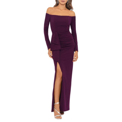 Xscape Ruffle Off Shoulder Gown