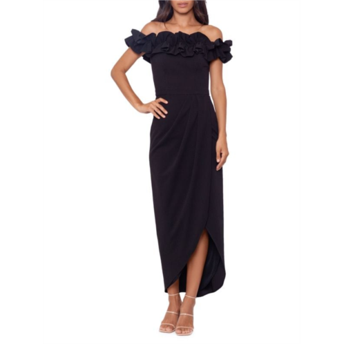 Xscape Ruffle Off Shoulder Wrap Dress