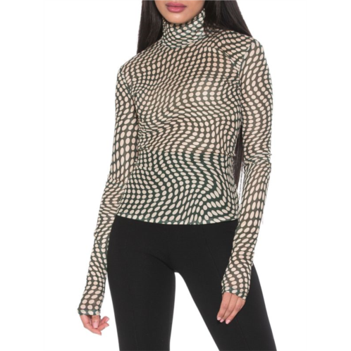 Alexia Admor Doja Mesh Long Sleeve Top