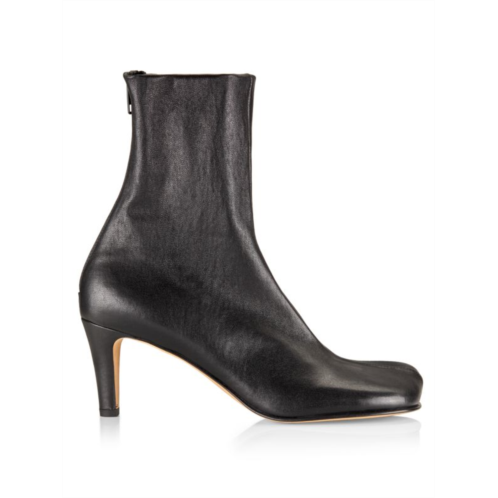 Bottega Veneta Leather Square-Toe Ankle Boots