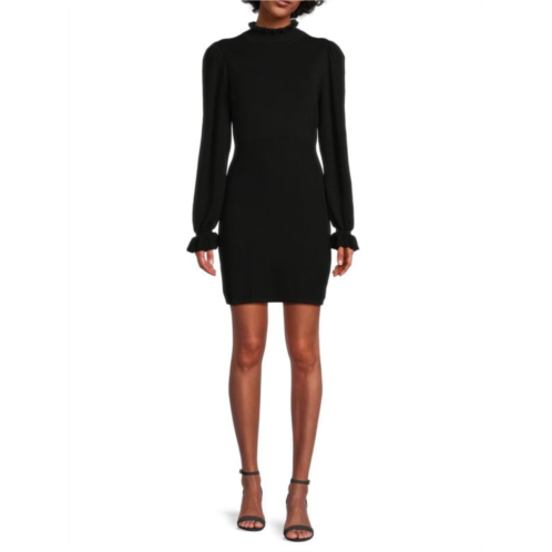 Ba&sh Sancie ?Ruffle Mockneck Sheath Dress