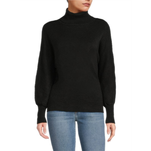 Stitchdrop Puff Sleeve Turtleneck Sweater