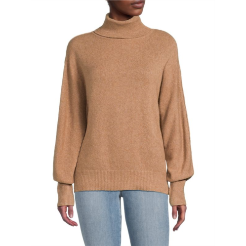 Stitchdrop Puff Sleeve Turtleneck Sweater