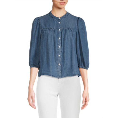 Saks Fifth Avenue Solid Button Down Blouse