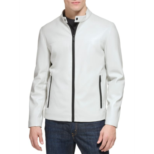 DKNY Faux Leather Racing Jacket