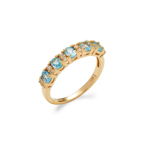 Effy ENY 14K Goldplated Sterling Silver, Topaz & Sapphire Ring